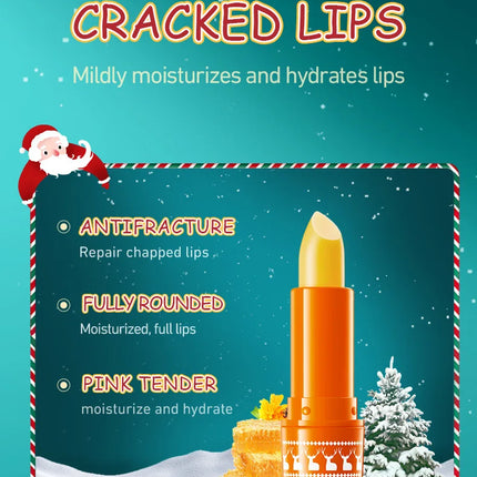 SADOER Christmas Honey Lip Balm Cherry Avocado Brightening Lips Balm Moisturizing Anti Cracking Hydrating Repair Lipstick