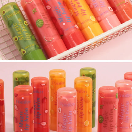 6pcs Fruit colored lipstick, nourishing lips, caring for lips, natural moisturizing lipstick, neutral adult lip care