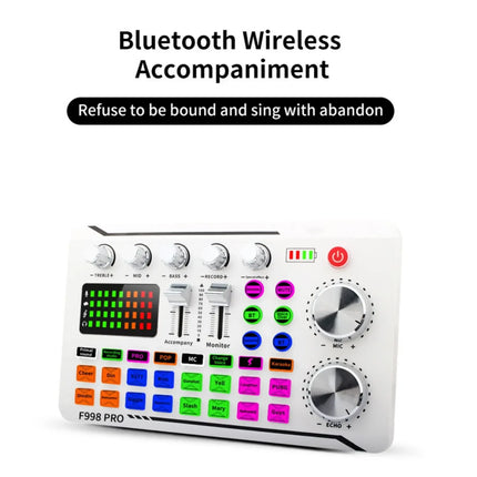 F998 Pro Sound Card Professional Bluetooth-Compatible Studio Record For Phone PC Audio Mixing Console Amplifier