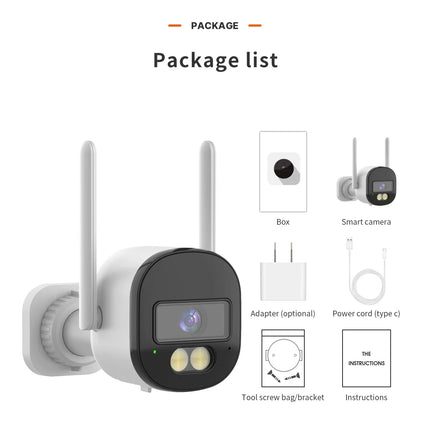 2K 5MP 5G WIFI Camera Tuya Outdoor IP66 Surveillance Security Protection Video IP Camera Wireless Human Detect CCTV Bullet Cam