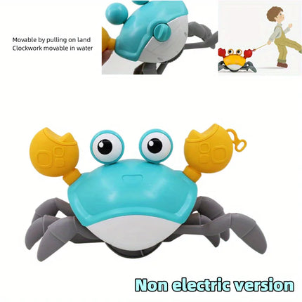 Musical Crawling Crab Toys with Obstacle Avoidance - Electronic Pet for Baby Walking Development (Battery Not Included)