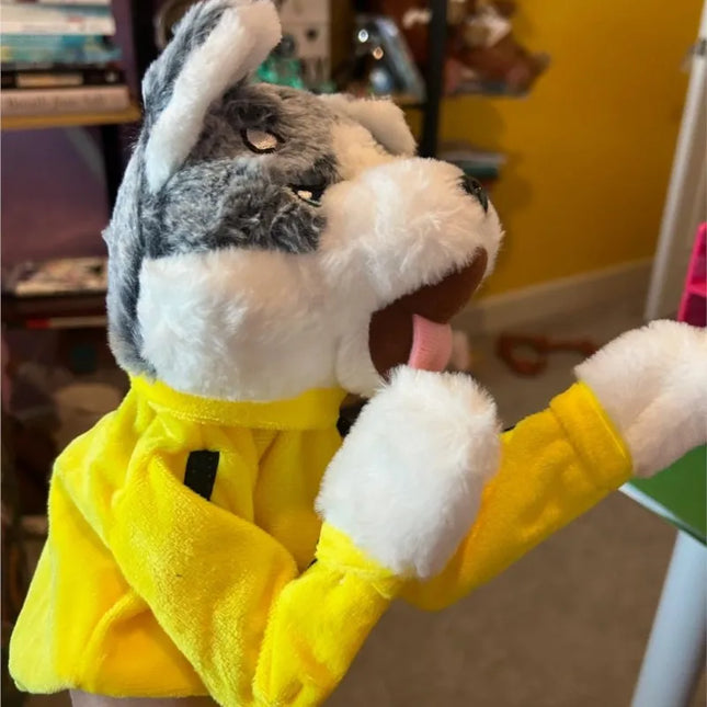 Kung Fu Husky Punching Puppet Dog Hand Puppet Boxing Puppets Animal Toy Husky Gloves with Sounds Boxing Action Gifts