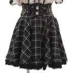 3408 plaid skirt / L