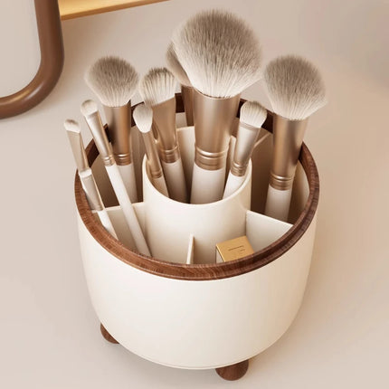 360-degree rotating dust-proof dressing table cosmetic organiser Lipstick and eyeshadow storage box Desktop pencil holder