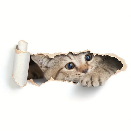 Cartoon Cat Toilet Seat Sticker - Self-Adhesive Wall Decor for Bathroom, Bedroom, Living Room