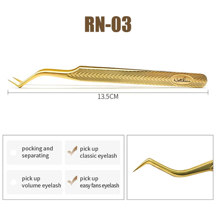 NATUHANA Anti-static Straight Eyelash Extension Tweezers Industrial Precision Curved Straight Lash Eyebrow Tweezers Makeup Tools
