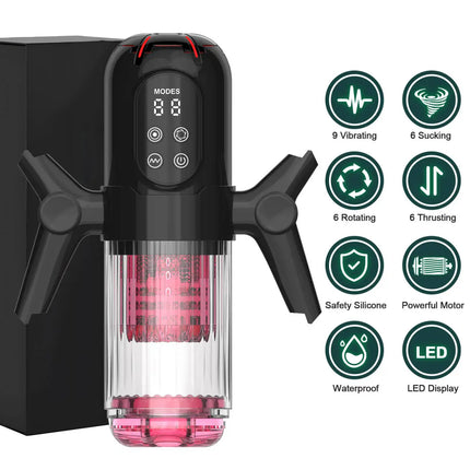 Male Automatic Masturbator Cup Penis Pump 7 Thrusting Rotating Vibrating Sucking Licking Modes Pussy Blowjob Sex Toys For Men