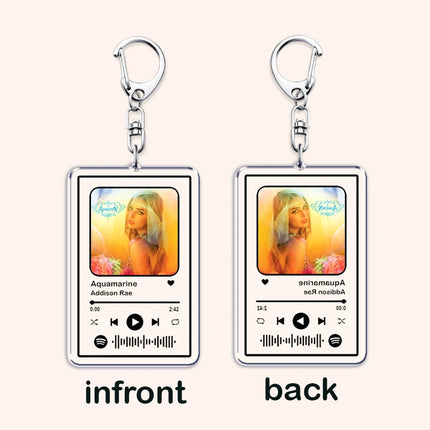 Hot Singer Addison Rae Songs Keychains for Women Accessories Bag Diet Pepsi Aquamarine Music Keying Jewelry Fans Friend Gifts