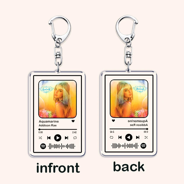 Hot Singer Addison Rae Songs Keychains for Women Accessories Bag Diet Pepsi Aquamarine Music Keying Jewelry Fans Friend Gifts