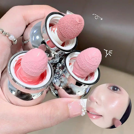 Velvet Liquid Blush Matte Sponge Head Blusher Natural Lasting Brighten facial Contour Blush Tint Makeup