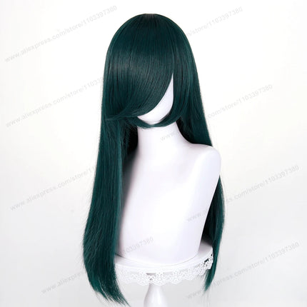 60cm Long Straight Cosplay Synthetic Wig With Bangs Golden Yellow Green Blonde Purple Heat Resistant Hair Anime Wigs + Wig Cap