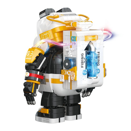 662021 Space Panda Mecha Toy Birthday Gift, Building Blocks Mecha Model Assembly Ornaments Children's Adult Educational Toy Gift
