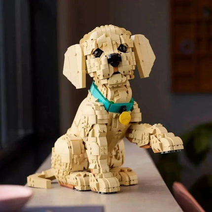 2026 Golden Retriever Puppy Building Block Toy Animal Pet Assembly Dog Brick Building Block Model Christmas Day Gift