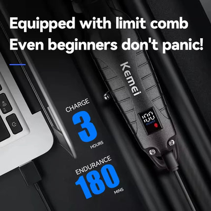 Kemei Rechargeable Electric Hair Clipper Professional Barber Trimmer For Man Cordless Shaver KM-90-4 KM-2293 Gold  KM-3209 Kit