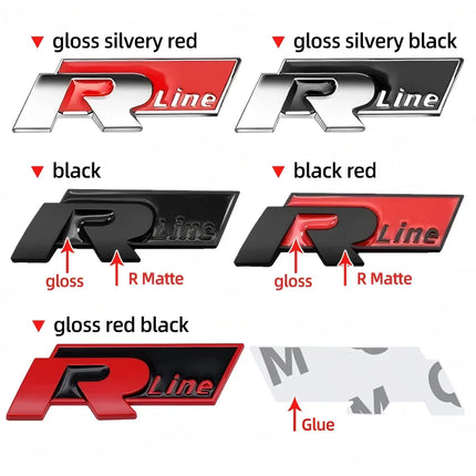 3D Metal R Logo Sticker Car Rear Trunk Body Emblem Sticker For VW Golf 5 6 7 MK7 MK6 Polo Jetta Scirocco Beetle Passat Tiguan