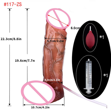 FAAK Lifelike Squirting Penis Silicone Ejaculation Large Realistic Dildo With Sucker Skin Touch Anal Sex Toys For Women