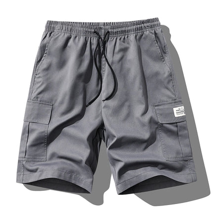 Men's Summer New Cargo Shorts Loose Plus Size Drawstring Casual 5 Inch Shorts Multi-Pocket Fashion Versatile Sports Beach Pants
