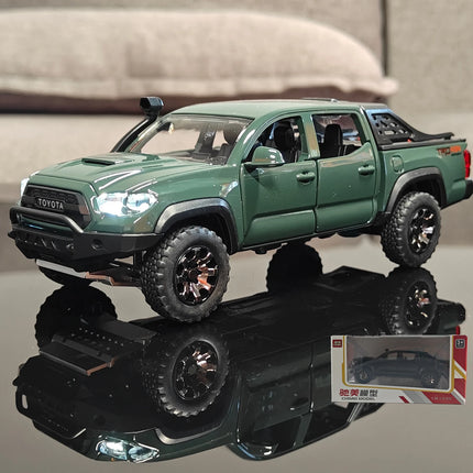 1:32 Toyota Tacoma TRO Off Road Pickup Alloy Diecast Model Computer Desktop Decoration With Sound Light Beautiful Christmas Gift