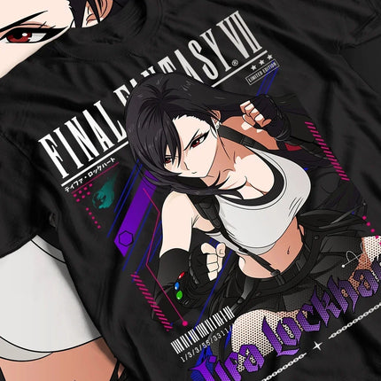 Tifa Lockhart FF7 Vintage T-shirt Anime T Shirt High Quality Cotton Clothes Oversized Men Women Tee Clothing Harajuku Y2k Tops