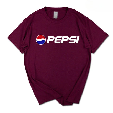2025 Summer New Trendy Brand INS Pepsi Cola Joint T-shirt Sprite Coca-Cola Men's and Women's Loose Cotton Couple's Short Sleeves