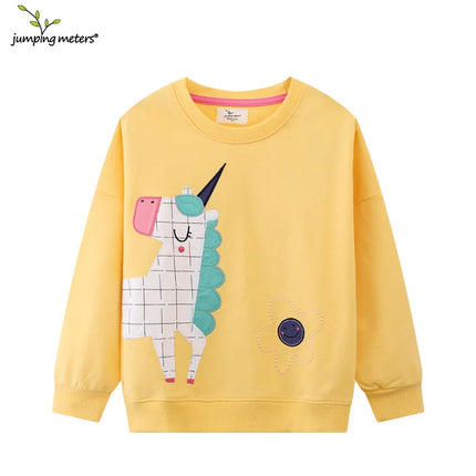 Jumping Meters 2-7T Fairy Tale Girls Sweatshirts For Autumn Spring Long Sleeve Baby Clothing Toddler Hooded Kids Shirts