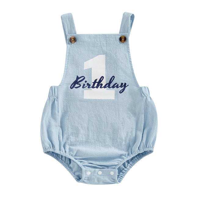 Newborn Baby Overalls Romper 1st Birthday Party Clothes Summer Adorable Sleeveless Square Neck Straps Tank Romper for Girl Boy