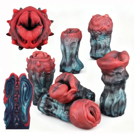 FAAK Soft & Elastic Silicone Pocket Pussy for Male Masturbator Textured Massage Channel Adult Sex Toys for Men Penis Training