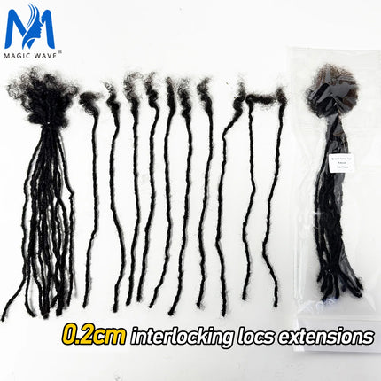 0.1cm-0.2cm Width Sister Locs Extensions Human Hair Curly Tips Permanent Micro Locs Extensions Natural Looking Soft Dreadlocks
