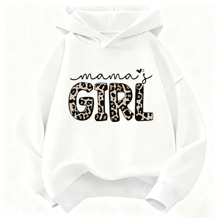 Girls' Spring/Fall Long Sleeve "Mama Girl" Print Sweatshirt Children's Clothing Cute Hoody for Boys Girls Casual Hoodies