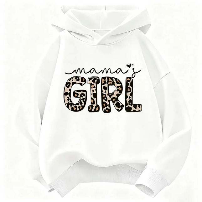 Girls' Spring/Fall Long Sleeve "Mama Girl" Print Sweatshirt Children's Clothing Cute Hoody for Boys Girls Casual Hoodies