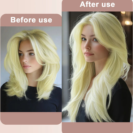 20 inch 100g Blond Halo Hair Extensions 100% Human Hair with Invisible Transparent Wire Adjustable Size Secure Clip on Hairpiece