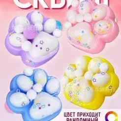 Hot Selling Russian Strawberry Cat Paw Squeeze Toy Cute Stress Relief Plush Soft Fidget Game Same