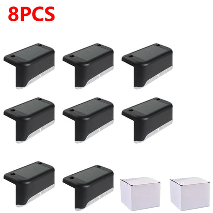 Warm White LED Solar Step Lamp Path Stair Outdoor Garden Lights Waterproof Balcony Light Decoration for Patio Stair Fence Light
