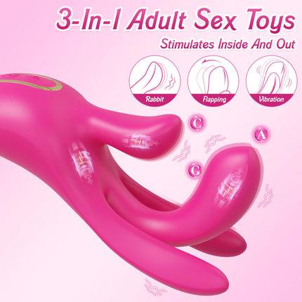 Wiggle Finger Vibrator G-Spot Vagina Vibrator Clitoris Stimulator 3 in 1 Female Masturbation Adult Goods Sex Toy for Women