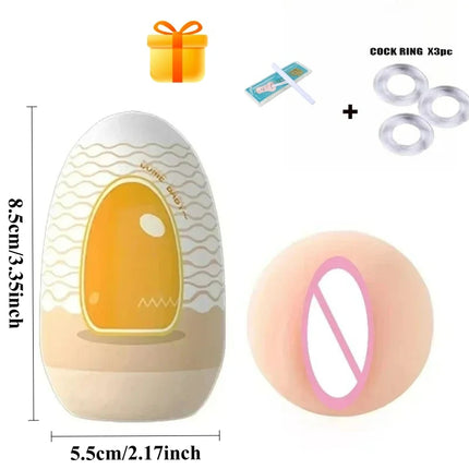 Masturbator Cup Real Egg Portable Stimulating Penis Massager Trainer Pocket Pussy Blowjob Adult Sex Toy Vaginal Anal for Male 18