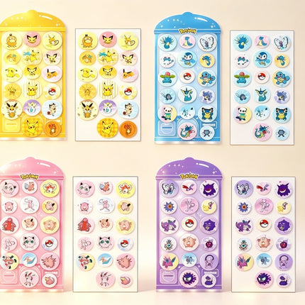 Pokemon  Epoxy 3D Puffy Stickers Cute Pikachu Gengar Squirtle Decals for Scrapbooking Journal Phone Kids Stationery DIY Gifts