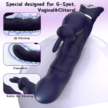 Women Dildo Rabbit Vibrator Powerful Vibration Clit G-spot Vaginal Nipple Stimulator Massager Female Orgasm Masturbator Sex Toys