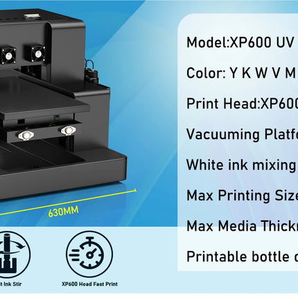 For Epson XP600 A3 UV Printer with XP600 Printhead UV Flatbed Printer A3 UV Sticker Printer For Bottle Case Acrylic Glass Print