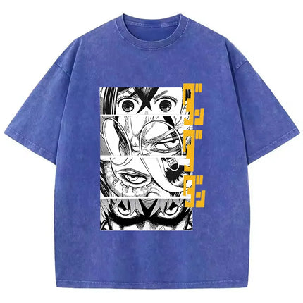 Cotton Washed Dandadan Okarun T-shirt Men Japanese Anime T Shirt Cartoon High Quality Tshirt Aesthetic Fashion Tee Male