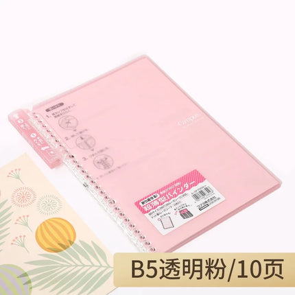 Japan Kokuyo Campus Smartring Loose-leaf Notebook Transparent Coil Loose-leaf Notebook A5/B5 10 Sheets Paper Convenient Notebook