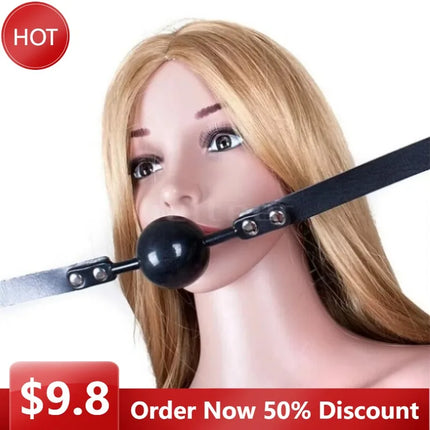 2026  Solid Silicone Mouth Gag Ball PU Leather Band BDSM Bondage Oral Fixed Pet Cosplay Restraint Sex Toy for Couple Adult Game