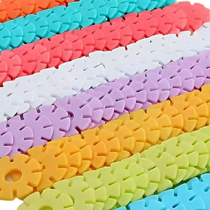 60~200pcs/lot Macaron Colors Snowflake Toys Children Building Blocks DIY Kindergarten Game Assembly Educational Toy Gift TMZ