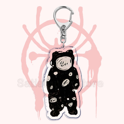 Cute Spider Punk Cat Warrior Key Chain Key Ring Invincible Superhero Keychains Keyring Pendant for Bag Man Women Jewelry Gifts