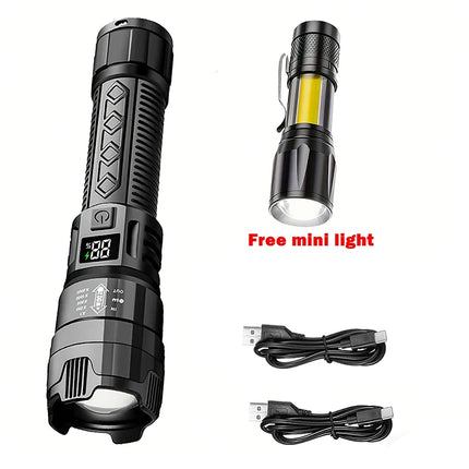 High Strong Power Led Flashlights Tactical Flash Light Torch Ultra Bright Lamp USB Charging Camping Fishing Defensa Zoom Lantern