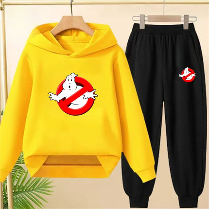 Black children's Hoodie coat Ghostbusters movie Suitable Age 2-12 boys girls sweatshirt outerwear pants set autumn clothing