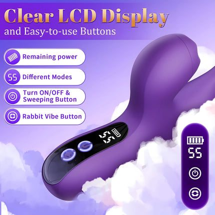 3 IN 1 App Control Tapping Flapping Vagina Rabbit Vibrator for Women Wiggle Tongue G-Spot Masturbator Adult Sex Toys for Women