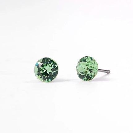 (Wholesale) Stainless Steel Stud Earrings Genuine Crystals from Austria for Women Girls Wedding Party Jewelry 4/6/8mm