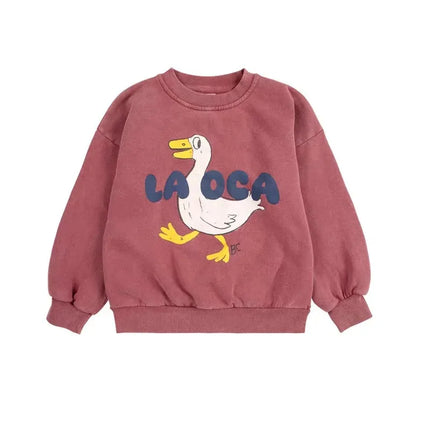 2025 Autumn/winter Boys Sweatshirt Fashion Cartoon Baby Girls Hoodie Pullover Fleece Lining Children's Top Korea Kids Clothes