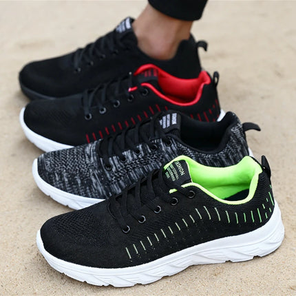 2026 New Trendy Men's Knit Sneakers Breathable Lightweight Casual Shoes Non-slip Soft Sole Comfortable Walking Sports Shoes for Men