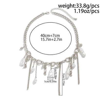 Elegant Irregular Imitation Pearl Beads Necklace for Women Vintage Party Wedding Tassels Choker Fashion Jewelry Accessories Gift